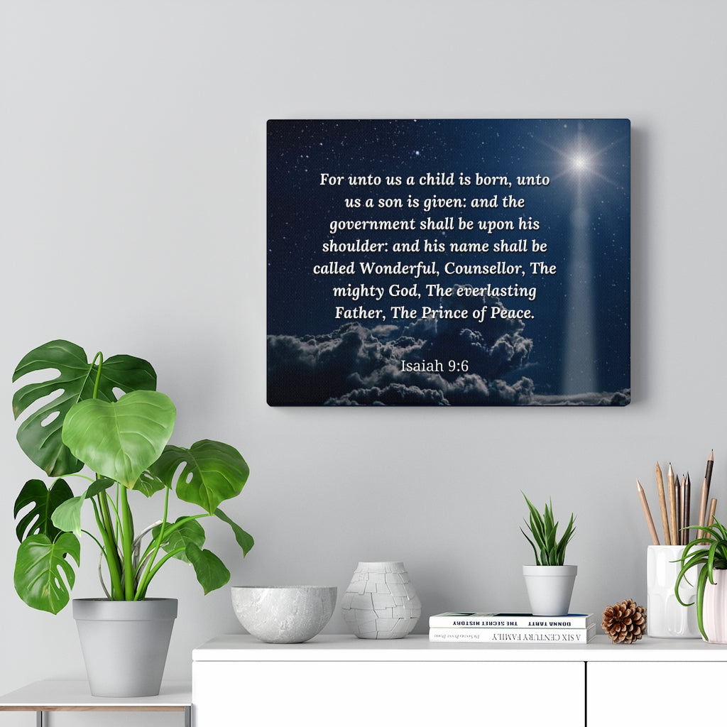 Scripture Walls Prince Of Peace Isaiah 9:6 Bible Verse Canvas Christian Wall Art Ready to Hang Unframed-Express Your Love Gifts