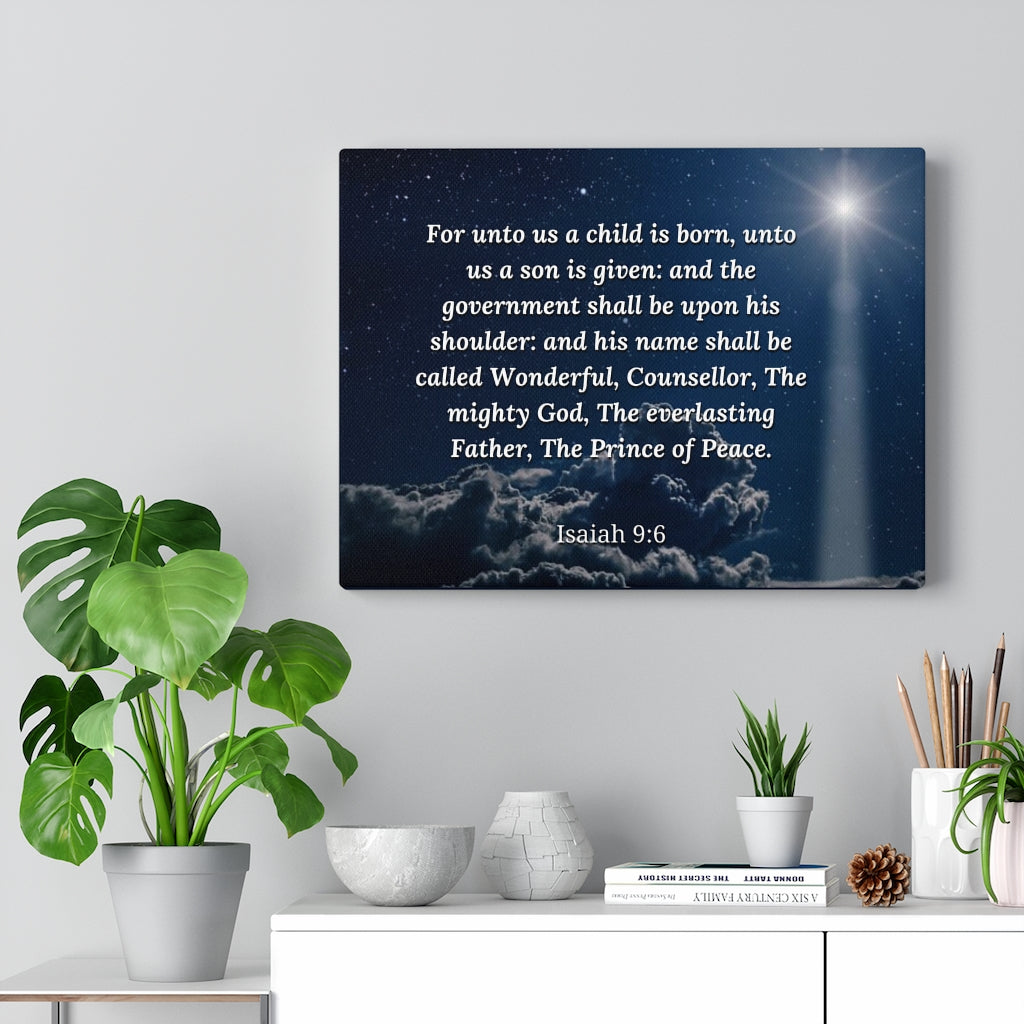 Scripture Walls Prince Of Peace Isaiah 9:6 Bible Verse Canvas Christian Wall Art Ready to Hang Unframed-Express Your Love Gifts