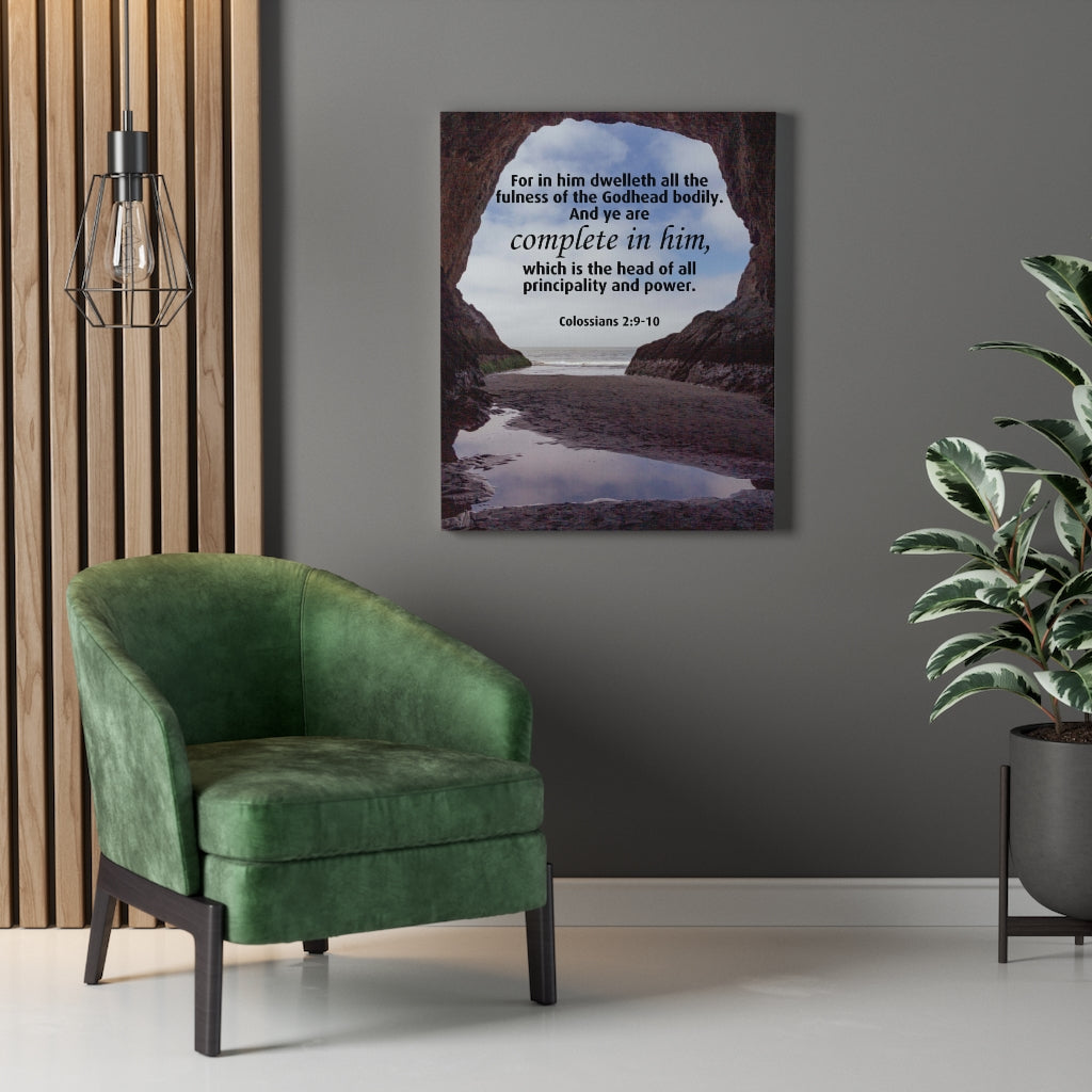 Scripture Walls Principality and Power Colossians 2:9-10 Bible Verse Canvas Christian Wall Art Ready to Hang Unframed-Express Your Love Gifts