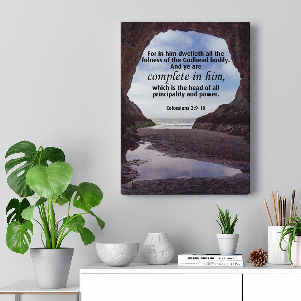 Scripture Walls Principality and Power Colossians 2:9-10 Bible Verse Canvas Christian Wall Art Ready to Hang Unframed-Express Your Love Gifts