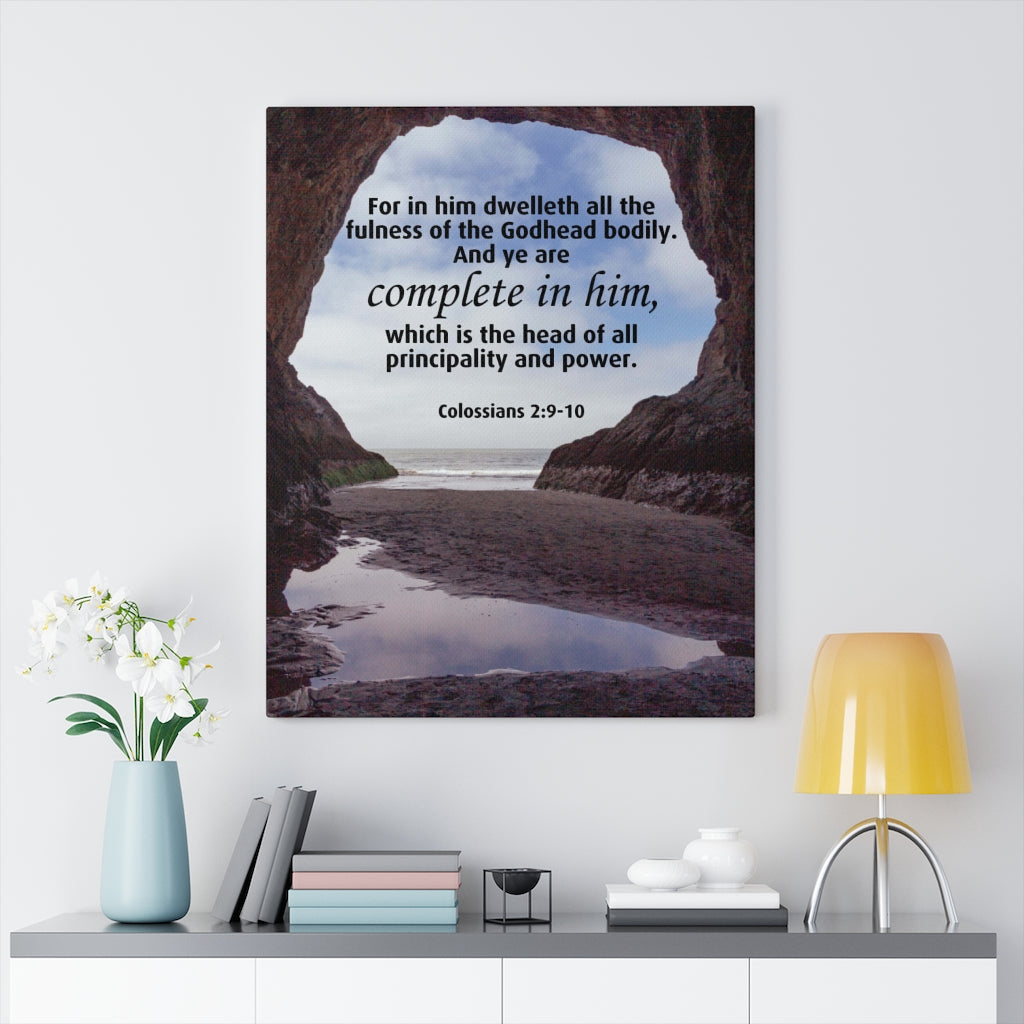 Scripture Walls Principality and Power Colossians 2:9-10 Bible Verse Canvas Christian Wall Art Ready to Hang Unframed-Express Your Love Gifts