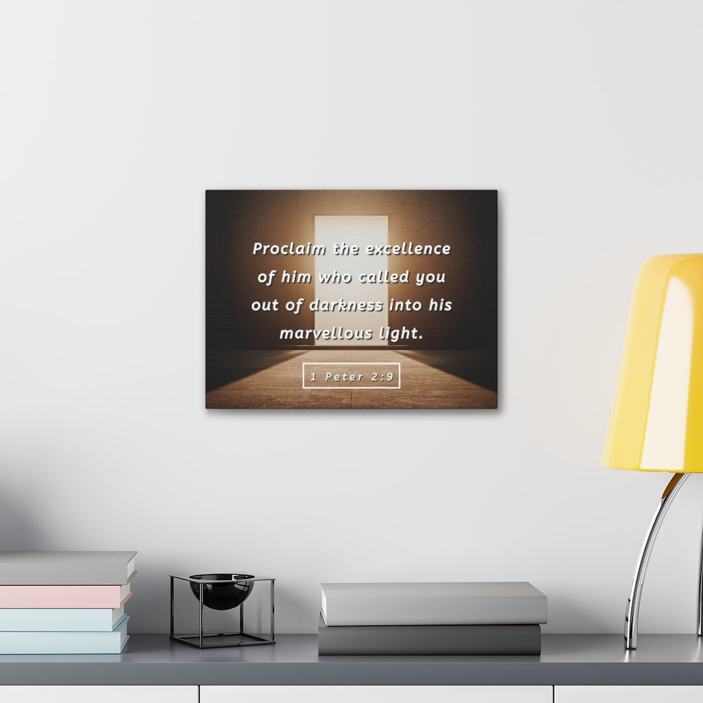 Scripture Walls Proclaim The Excellence 1 Peter 2:9 Bible Verse Canvas Christian Wall Art Ready to Hang Unframed-Express Your Love Gifts