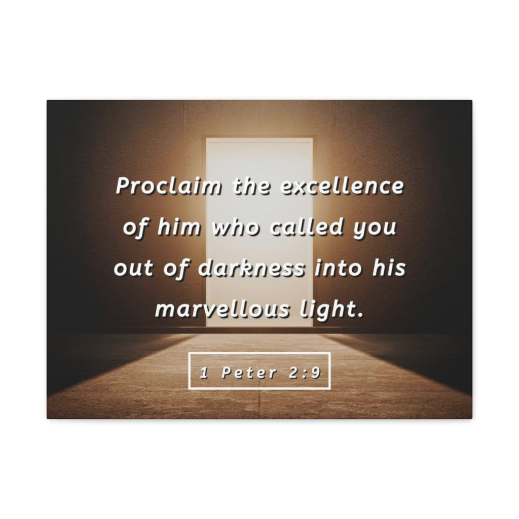 Scripture Walls Proclaim The Excellence 1 Peter 2:9 Bible Verse Canvas Christian Wall Art Ready to Hang Unframed-Express Your Love Gifts