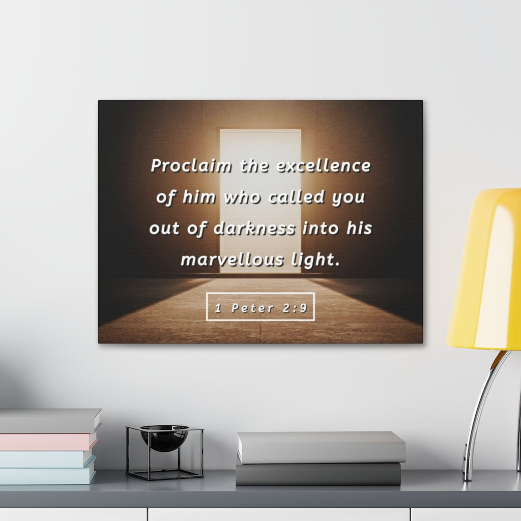 Scripture Walls Proclaim The Excellence 1 Peter 2:9 Bible Verse Canvas Christian Wall Art Ready to Hang Unframed-Express Your Love Gifts