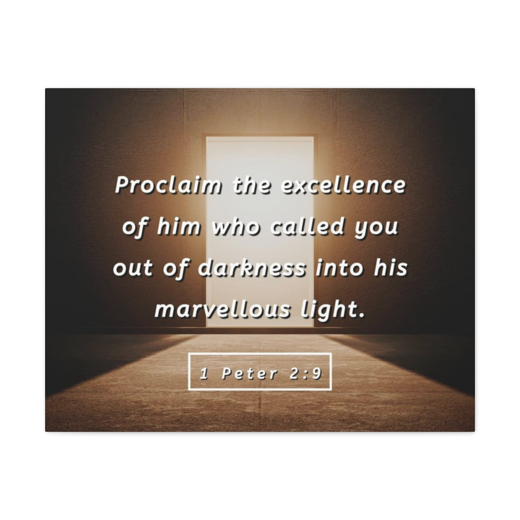 Scripture Walls Proclaim The Excellence 1 Peter 2:9 Bible Verse Canvas Christian Wall Art Ready to Hang Unframed-Express Your Love Gifts
