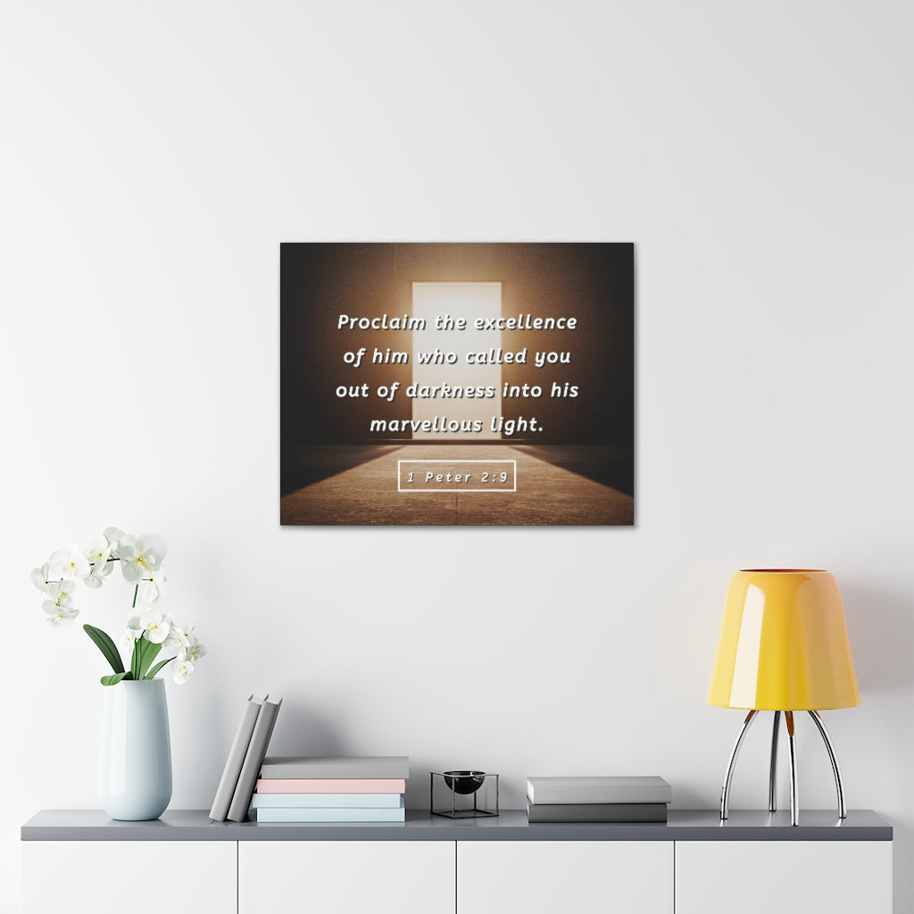 Scripture Walls Proclaim The Excellence 1 Peter 2:9 Bible Verse Canvas Christian Wall Art Ready to Hang Unframed-Express Your Love Gifts