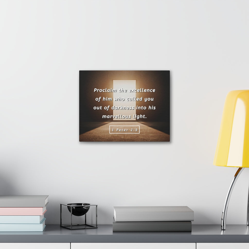 Scripture Walls Proclaim The Excellence 1 Peter 2:9 Bible Verse Canvas Christian Wall Art Ready to Hang Unframed-Express Your Love Gifts