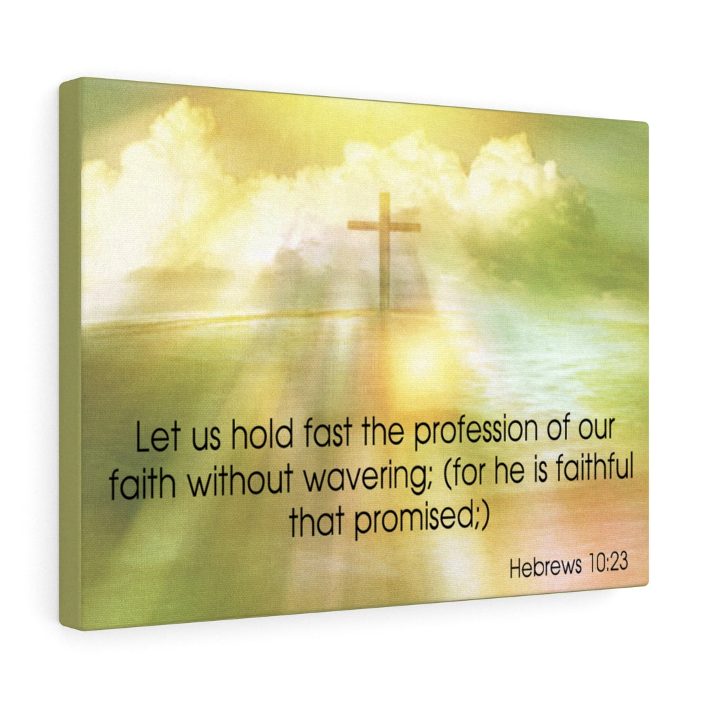 Scripture Walls Profession of Our Faith Hebrews 10:23 Bible Verse Canvas Christian Wall Art Ready to Hang Unframed-Express Your Love Gifts