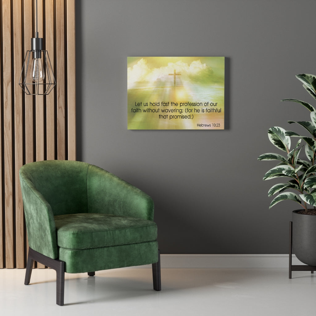 Scripture Walls Profession of Our Faith Hebrews 10:23 Bible Verse Canvas Christian Wall Art Ready to Hang Unframed-Express Your Love Gifts