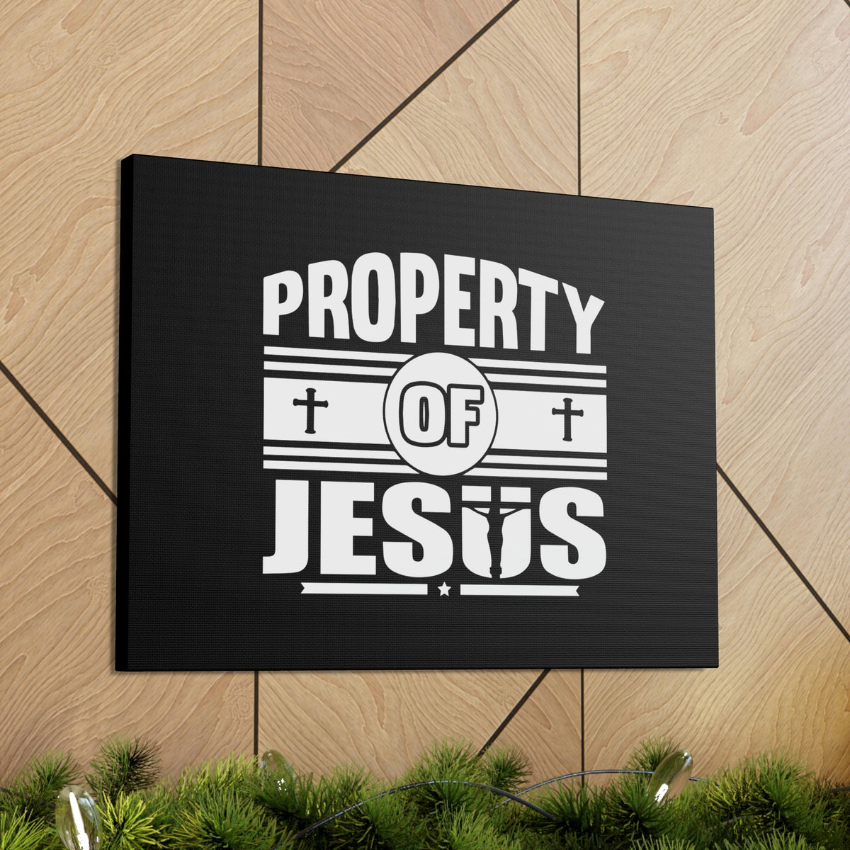 Scripture Walls Property Of Jesus 1 Corinthians 6:19 Cross Christian Wall Art Bible Verse Print Ready to Hang Unframed-Express Your Love Gifts