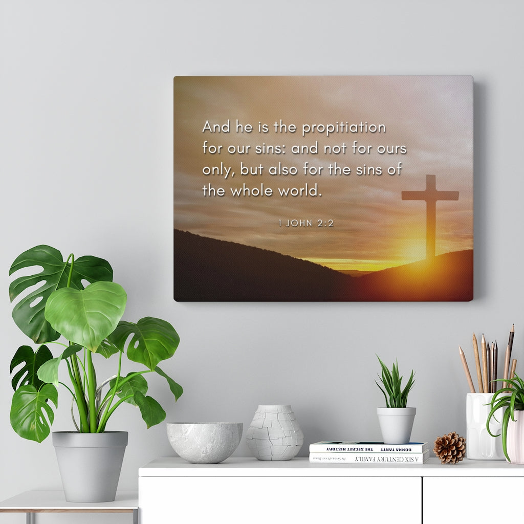 Scripture Walls Propitiation For Our Sins 1 John 2:2 Bible Verse Canvas Christian Wall Art Ready to Hang Unframed-Express Your Love Gifts