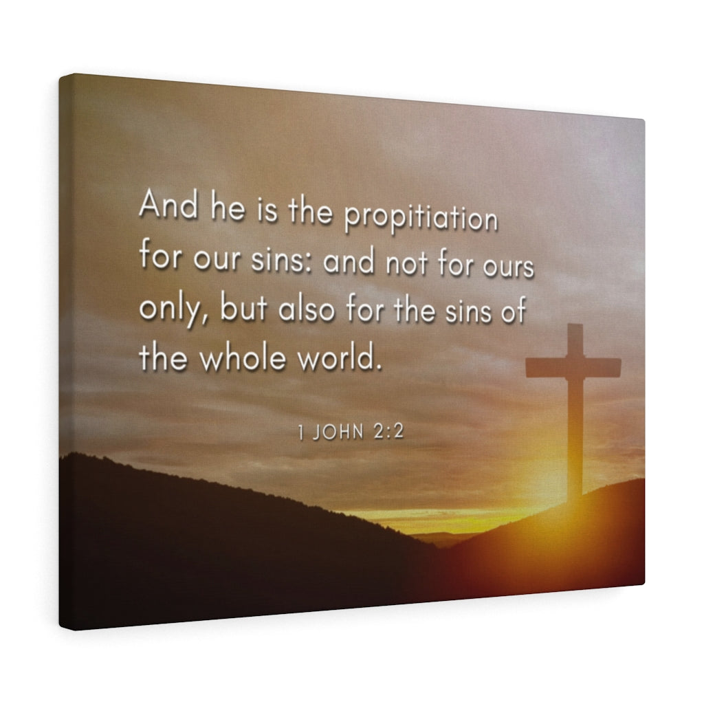 Scripture Walls Propitiation For Our Sins 1 John 2:2 Bible Verse Canvas Christian Wall Art Ready to Hang Unframed-Express Your Love Gifts