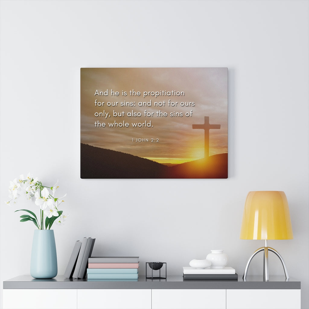 Scripture Walls Propitiation For Our Sins 1 John 2:2 Bible Verse Canvas Christian Wall Art Ready to Hang Unframed-Express Your Love Gifts