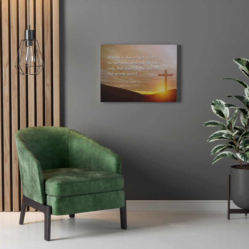 Scripture Walls Propitiation For Our Sins 1 John 2:2 Bible Verse Canvas Christian Wall Art Ready to Hang Unframed-Express Your Love Gifts