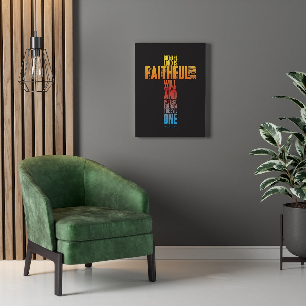 Scripture Walls Protect You From Evil Thessalonian 3:3 Bible Verse Canvas Christian Wall Art Ready to Hang Unframed-Express Your Love Gifts