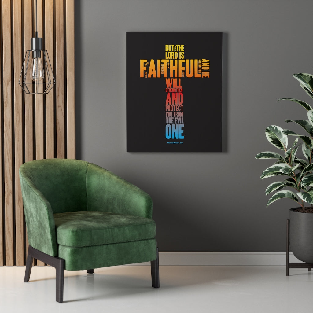 Scripture Walls Protect You From Evil Thessalonian 3:3 Bible Verse Canvas Christian Wall Art Ready to Hang Unframed-Express Your Love Gifts