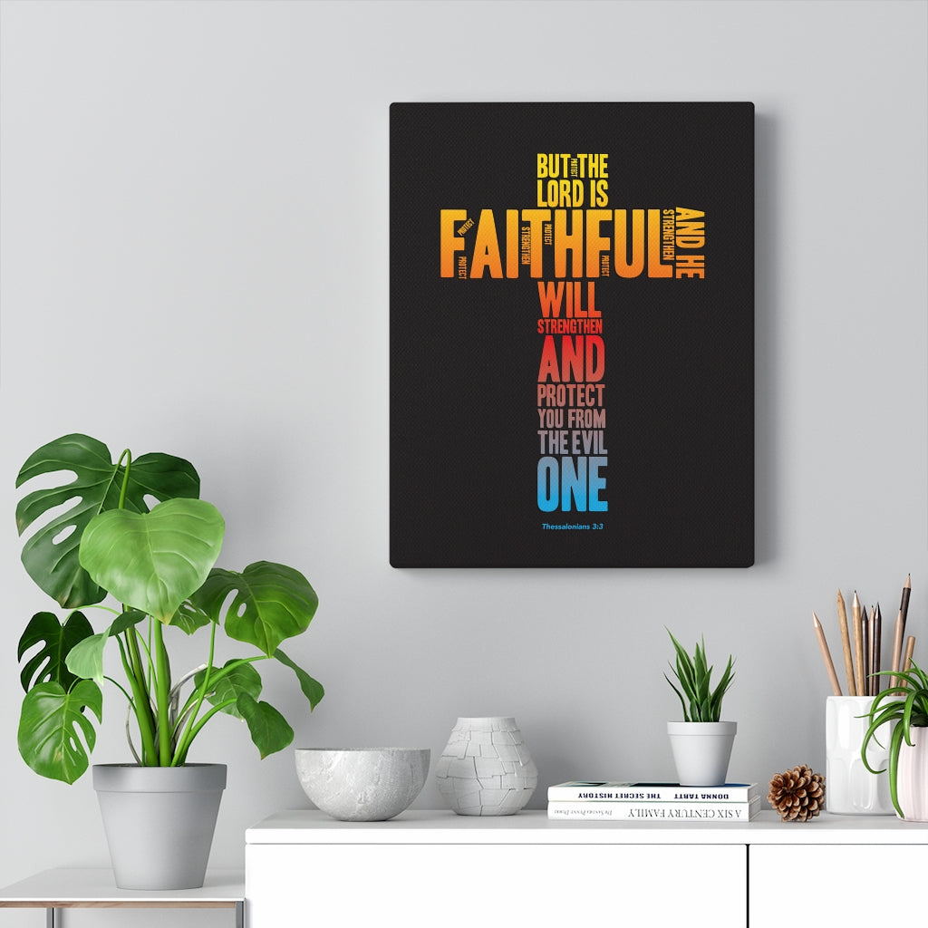 Scripture Walls Protect You From Evil Thessalonian 3:3 Bible Verse Canvas Christian Wall Art Ready to Hang Unframed-Express Your Love Gifts