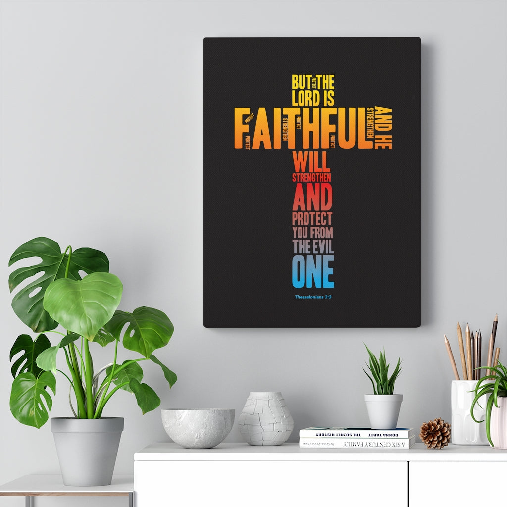 Scripture Walls Protect You From Evil Thessalonian 3:3 Bible Verse Canvas Christian Wall Art Ready to Hang Unframed-Express Your Love Gifts
