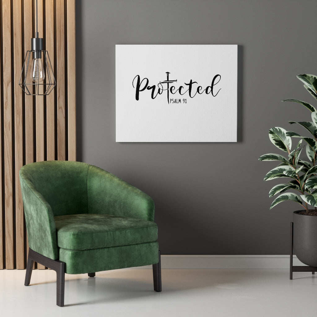 Scripture Walls Protected Cross Psalm 91 Bible Verse Canvas Christian Wall Art Ready to Hang Unframed-Express Your Love Gifts