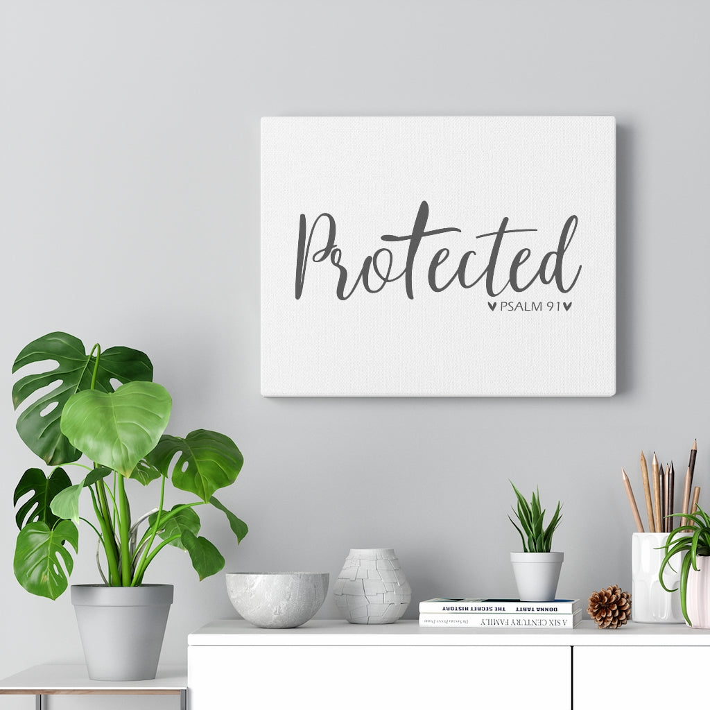 Scripture Walls Protected Psalm 91 Bible Verse Canvas Christian Wall Art Ready to Hang Unframed-Express Your Love Gifts