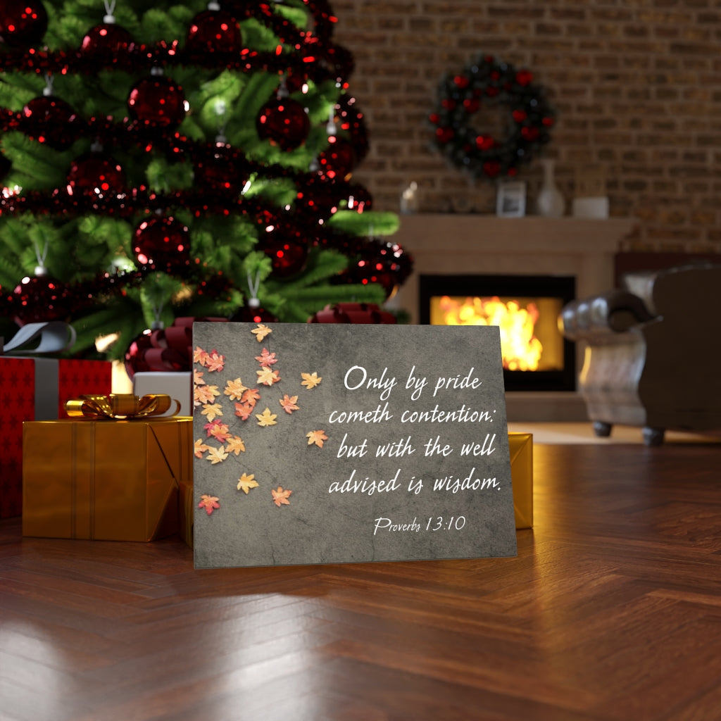 Scripture Walls Proverbs 13:10 Only by Pride Bible Verse Canvas Christian Wall Art Ready to Hang Unframed-Express Your Love Gifts