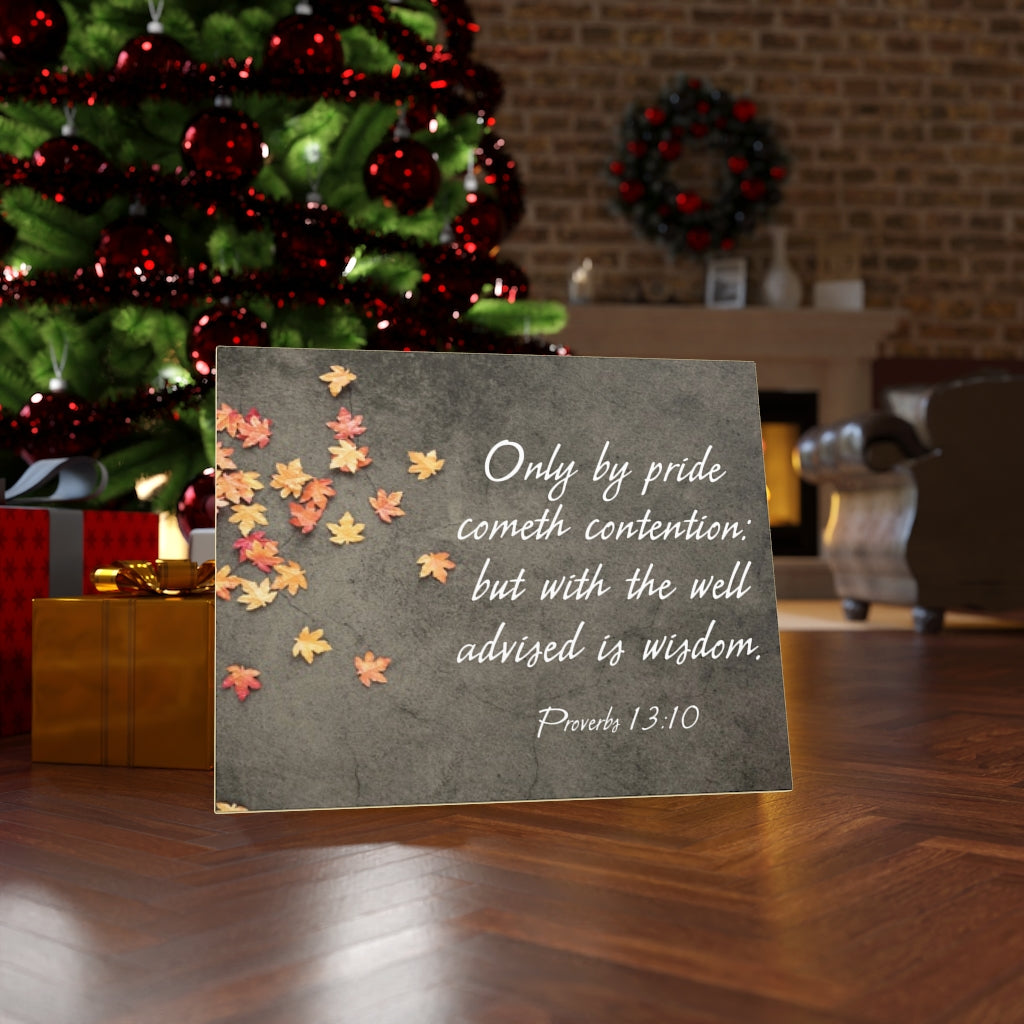 Scripture Walls Proverbs 13:10 Only by Pride Bible Verse Canvas Christian Wall Art Ready to Hang Unframed-Express Your Love Gifts
