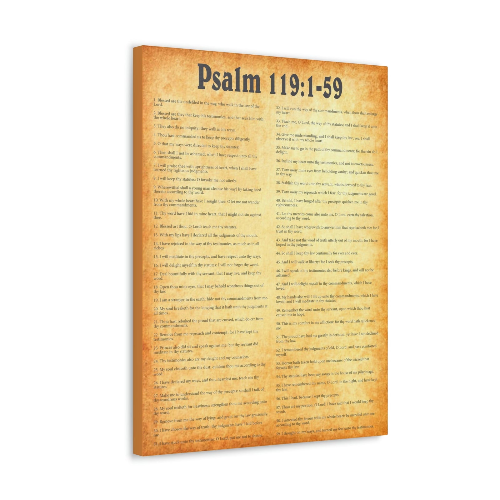 Scripture Walls Psalm 119:1-59 Gold Bible Canvas Christian Wall Art Ready to Hang Unframed-Express Your Love Gifts