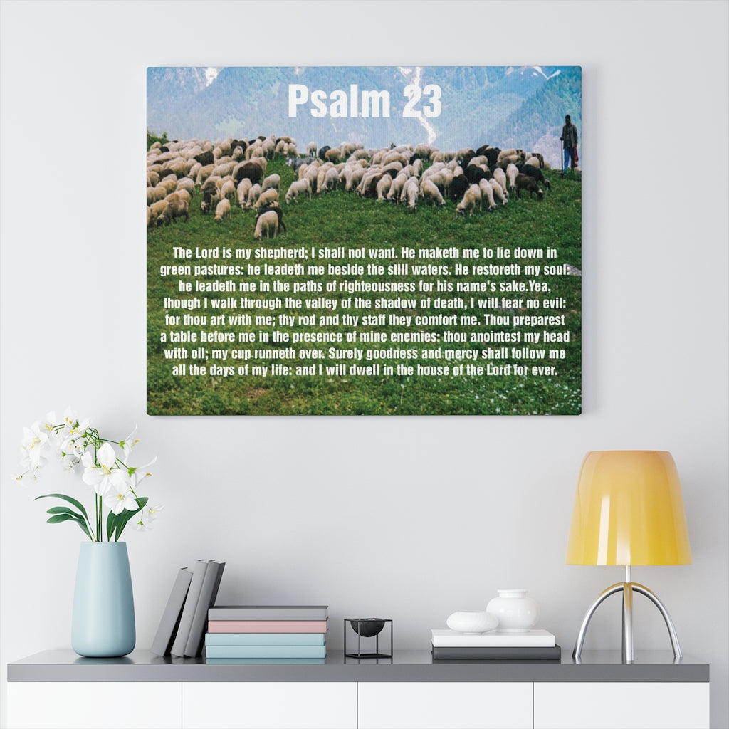 Scripture Walls Psalm 23 My Shepard Mountain Bible Verse Canvas Christian Wall Art Ready to Hang Unframed-Express Your Love Gifts