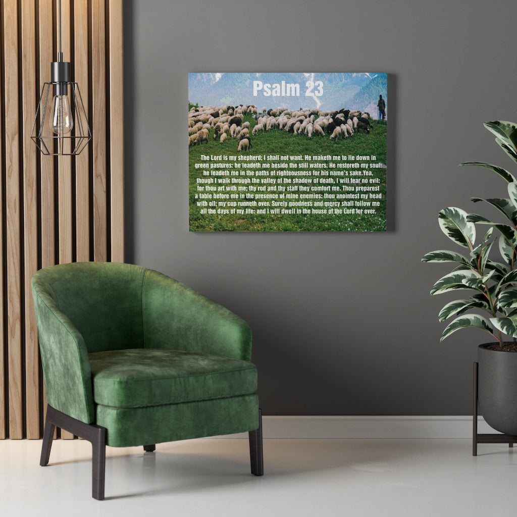 Scripture Walls Psalm 23 My Shepard Mountain Bible Verse Canvas Christian Wall Art Ready to Hang Unframed-Express Your Love Gifts