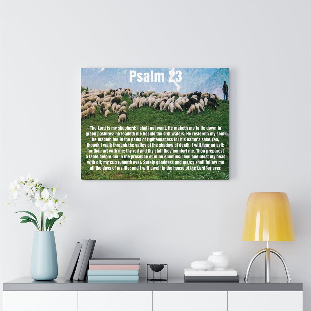Scripture Walls Psalm 23 My Shepard Mountain Bible Verse Canvas Christian Wall Art Ready to Hang Unframed-Express Your Love Gifts