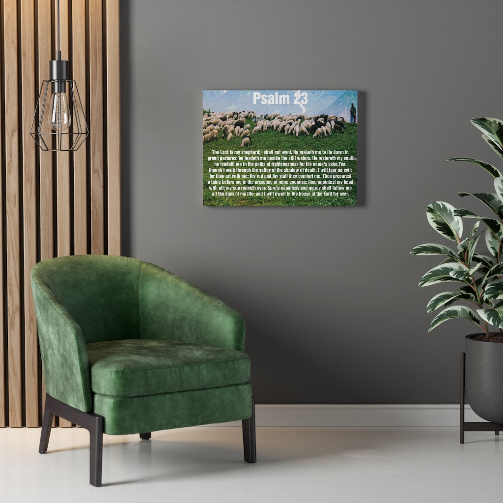 Scripture Walls Psalm 23 My Shepard Mountain Bible Verse Canvas Christian Wall Art Ready to Hang Unframed-Express Your Love Gifts