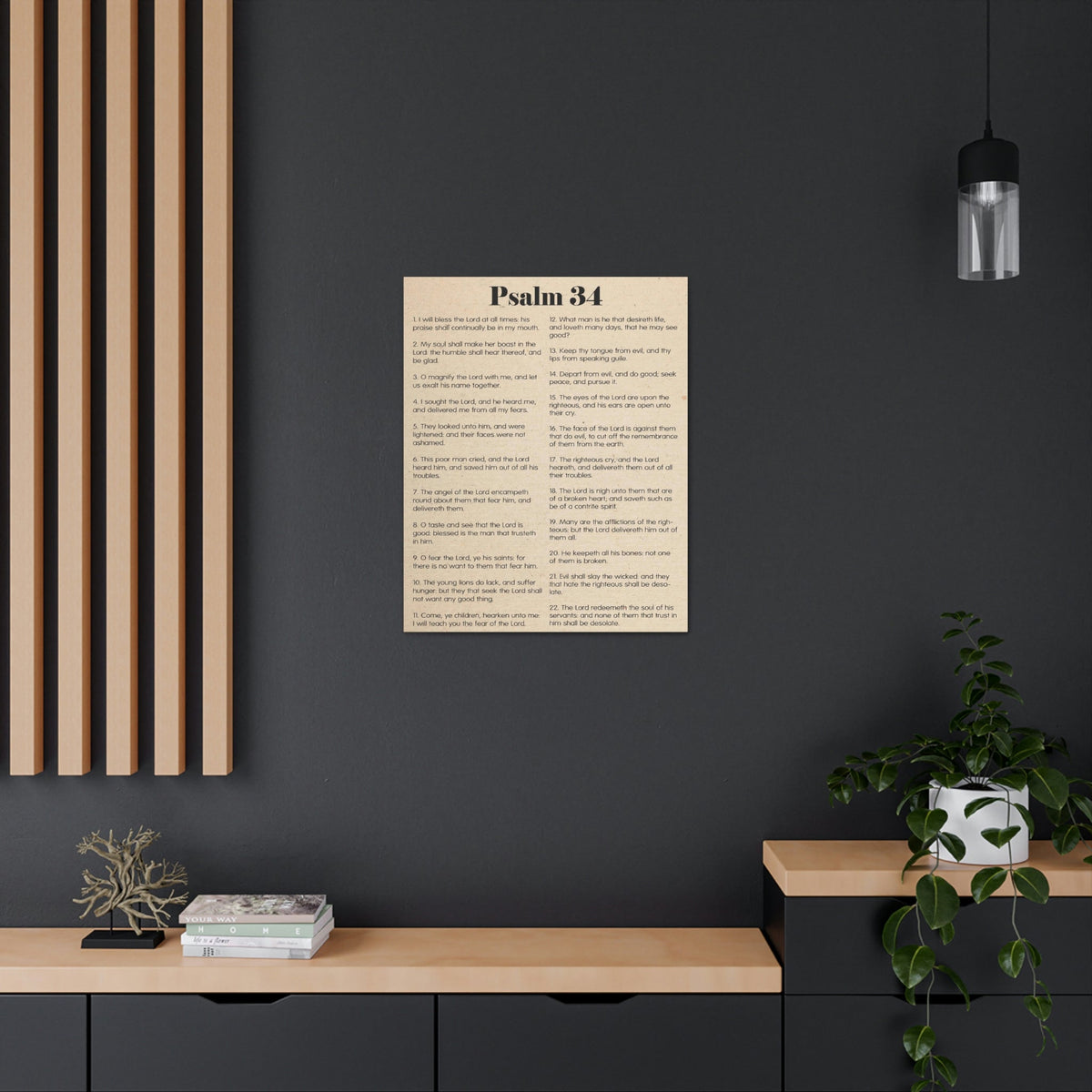 Scripture Walls Psalm 34 Brokenness to Wholeness Christian Wall Art Print Ready to Hang Unframed-Express Your Love Gifts