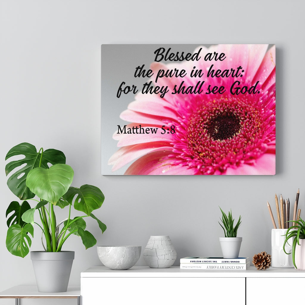 Scripture Walls Pure in Heart Matthew 5:8 Bible Verse Canvas Christian Wall Art Ready to Hang Unframed-Express Your Love Gifts