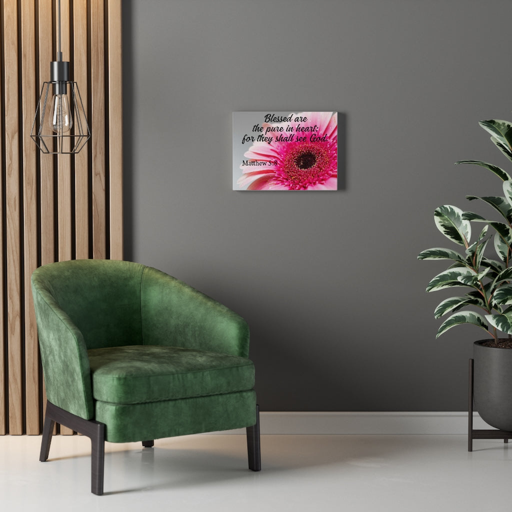 Scripture Walls Pure in Heart Matthew 5:8 Bible Verse Canvas Christian Wall Art Ready to Hang Unframed-Express Your Love Gifts