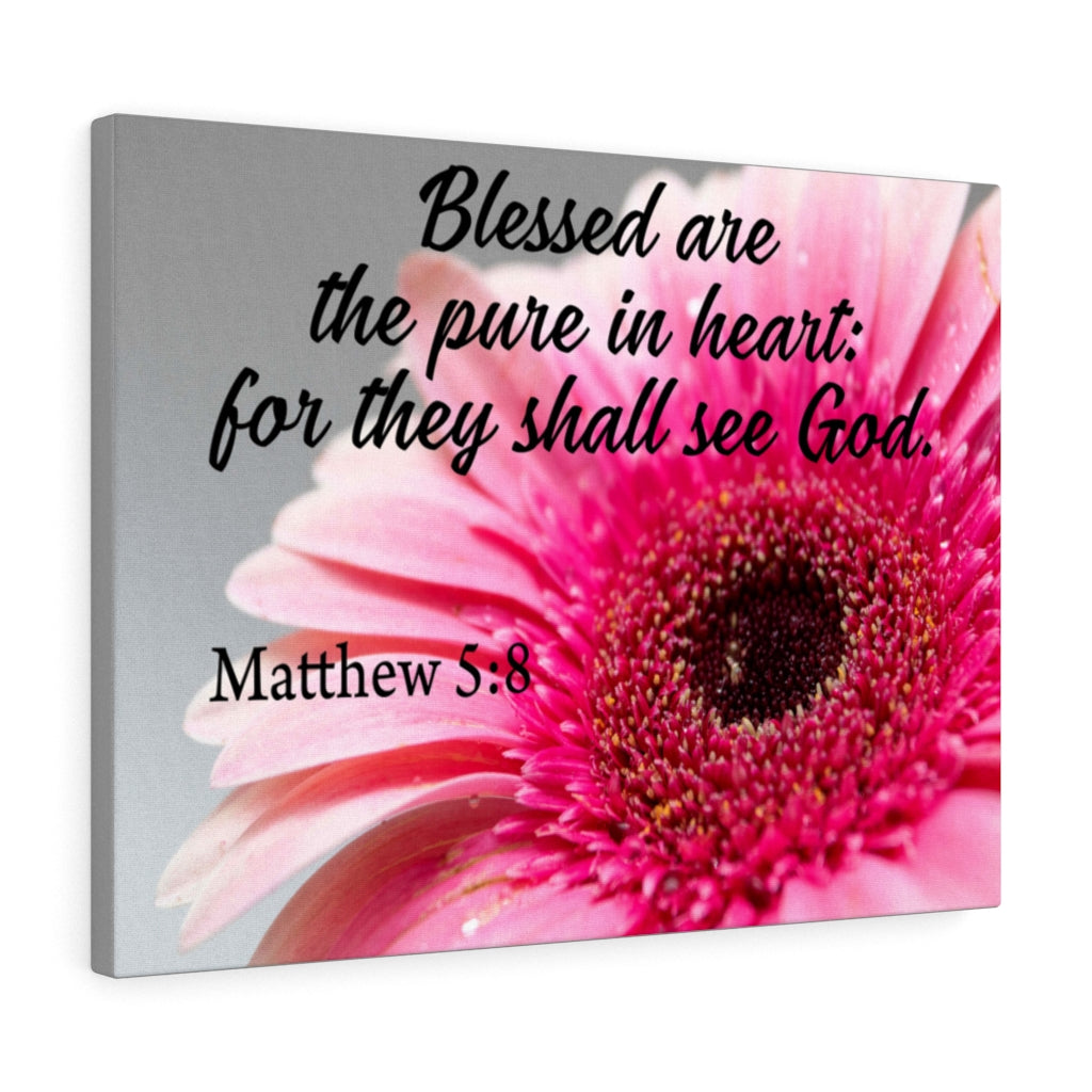Scripture Walls Pure in Heart Matthew 5:8 Bible Verse Canvas Christian Wall Art Ready to Hang Unframed-Express Your Love Gifts