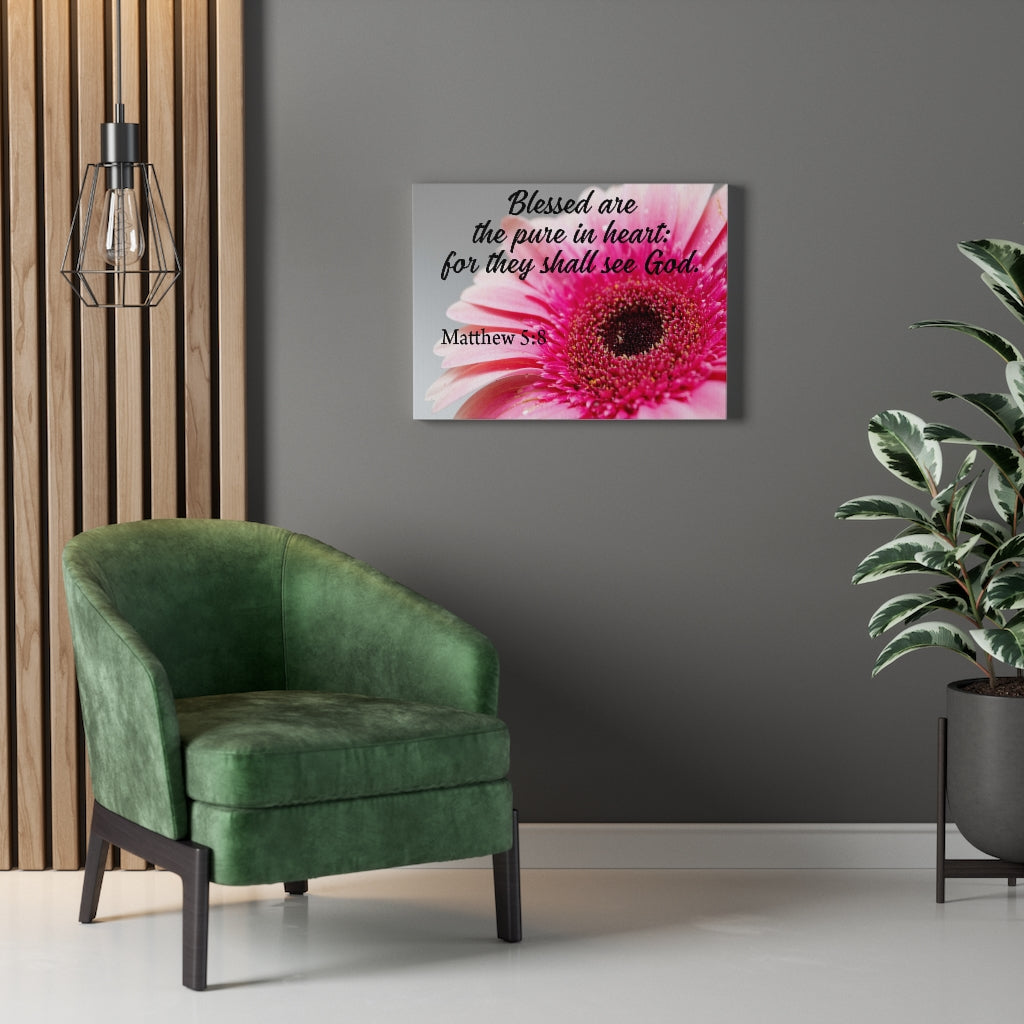 Scripture Walls Pure in Heart Matthew 5:8 Bible Verse Canvas Christian Wall Art Ready to Hang Unframed-Express Your Love Gifts