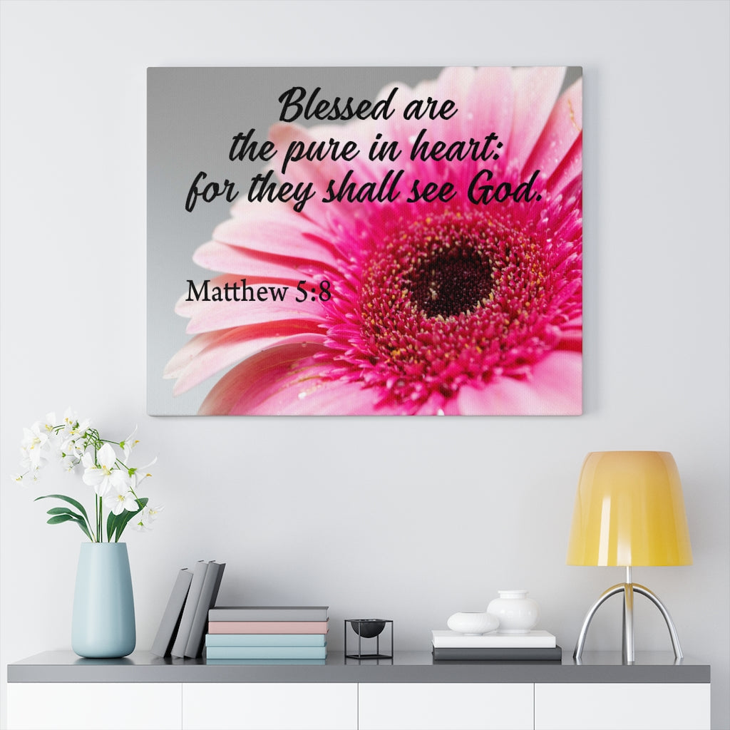 Scripture Walls Pure in Heart Matthew 5:8 Bible Verse Canvas Christian Wall Art Ready to Hang Unframed-Express Your Love Gifts