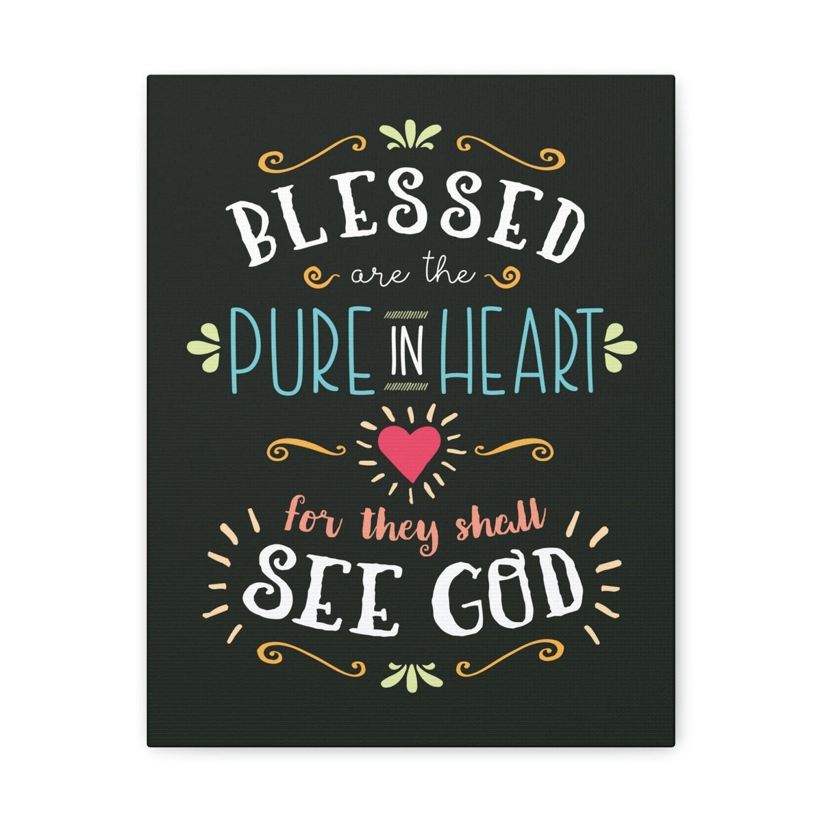 Scripture Walls Pure In Heart Matthew 5:8 Dark Christian Wall Art Bible Verse Print Ready to Hang Unframed-Express Your Love Gifts