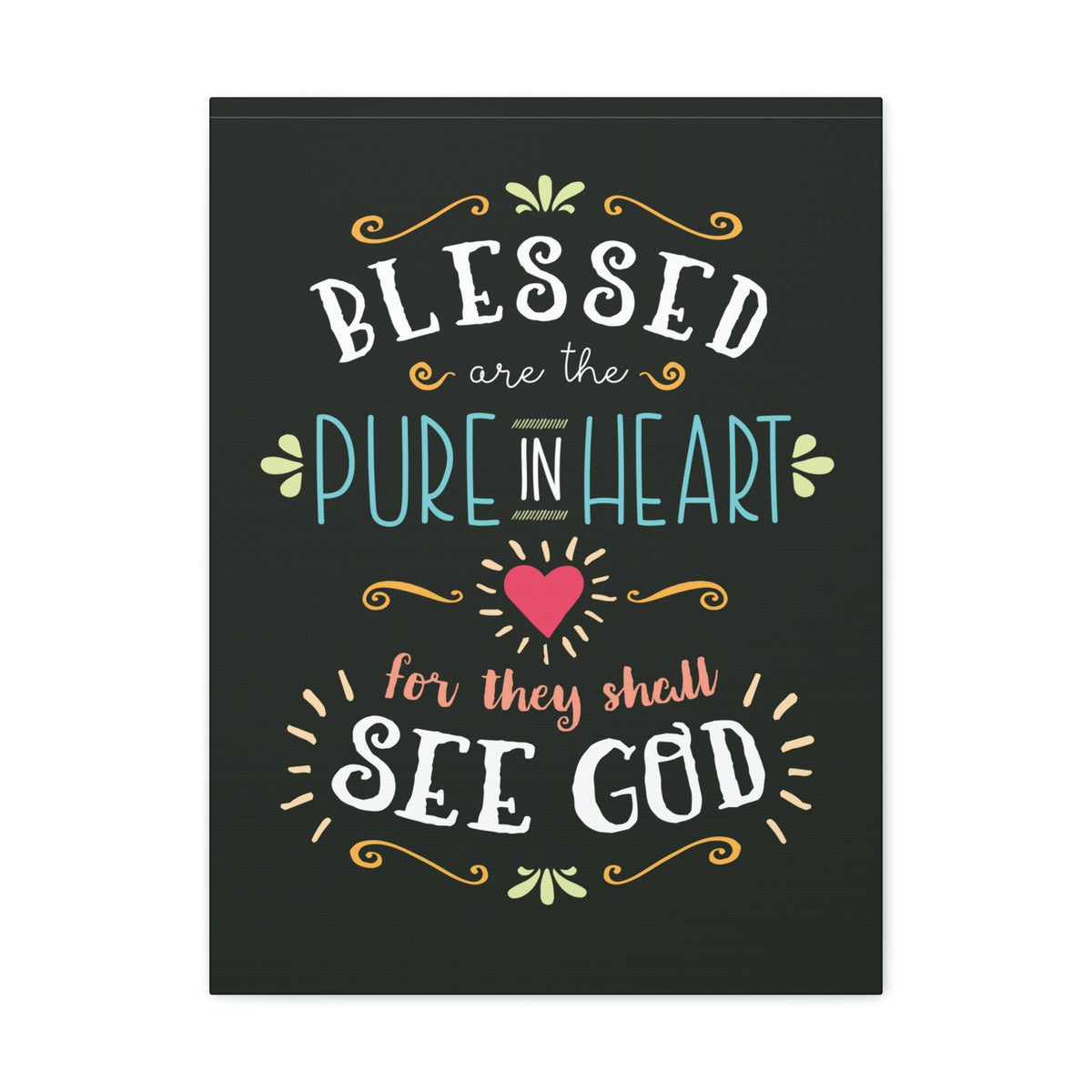 Scripture Walls Pure In Heart Matthew 5:8 Dark Christian Wall Art Bible Verse Print Ready to Hang Unframed-Express Your Love Gifts