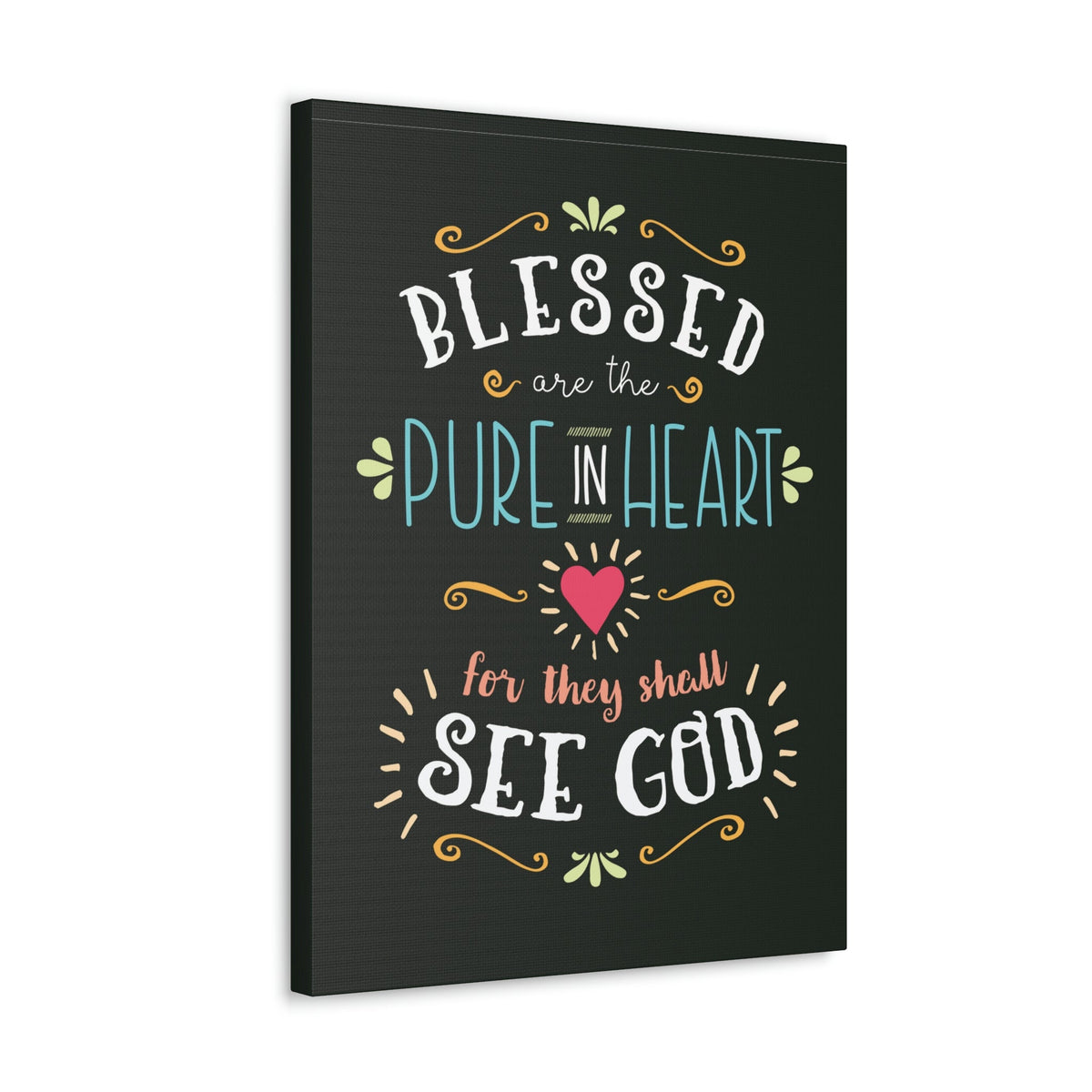 Scripture Walls Pure In Heart Matthew 5:8 Dark Christian Wall Art Bible Verse Print Ready to Hang Unframed-Express Your Love Gifts