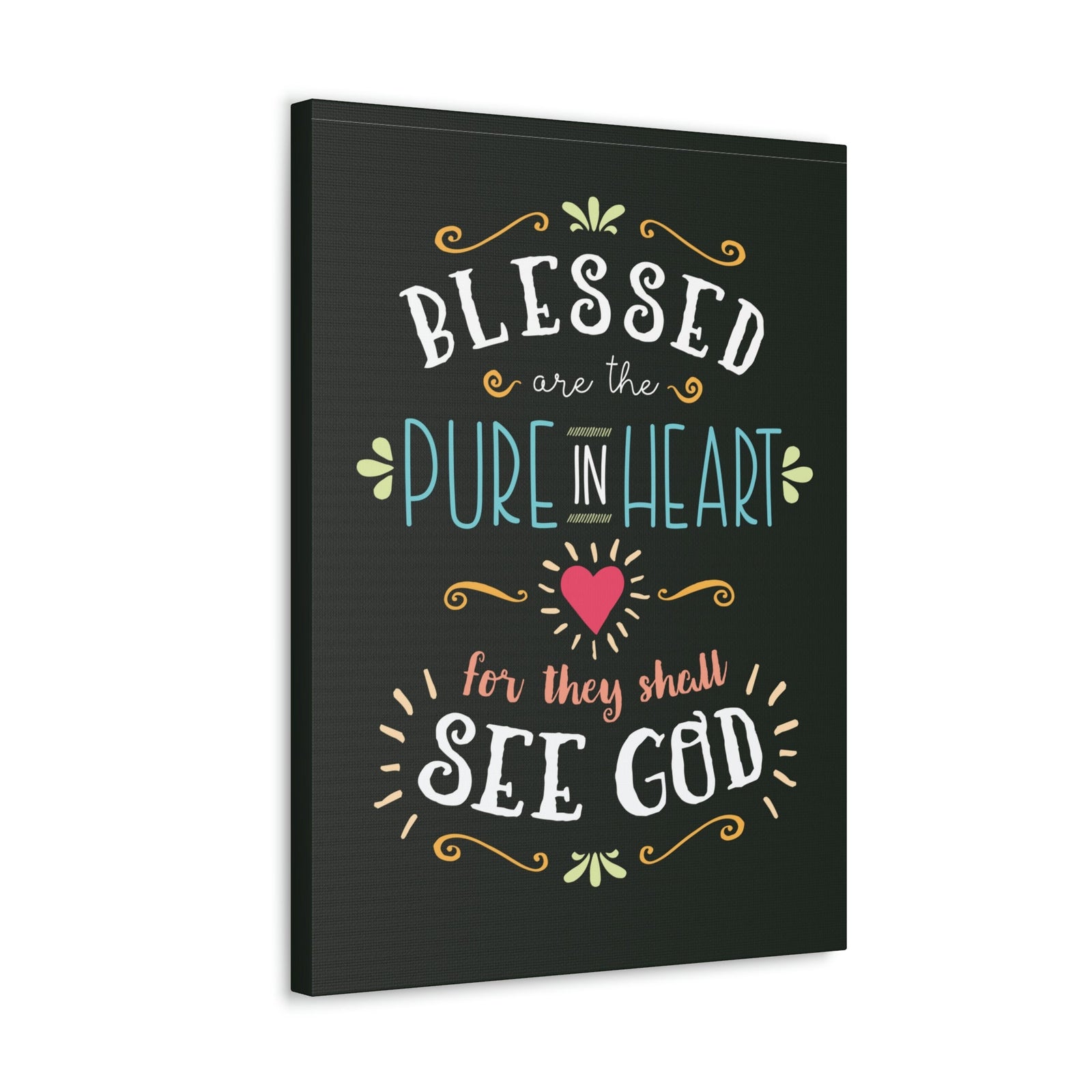Scripture Walls Pure In Heart Matthew 5:8 Dark Christian Wall Art Bible Verse Print Ready to Hang Unframed-Express Your Love Gifts