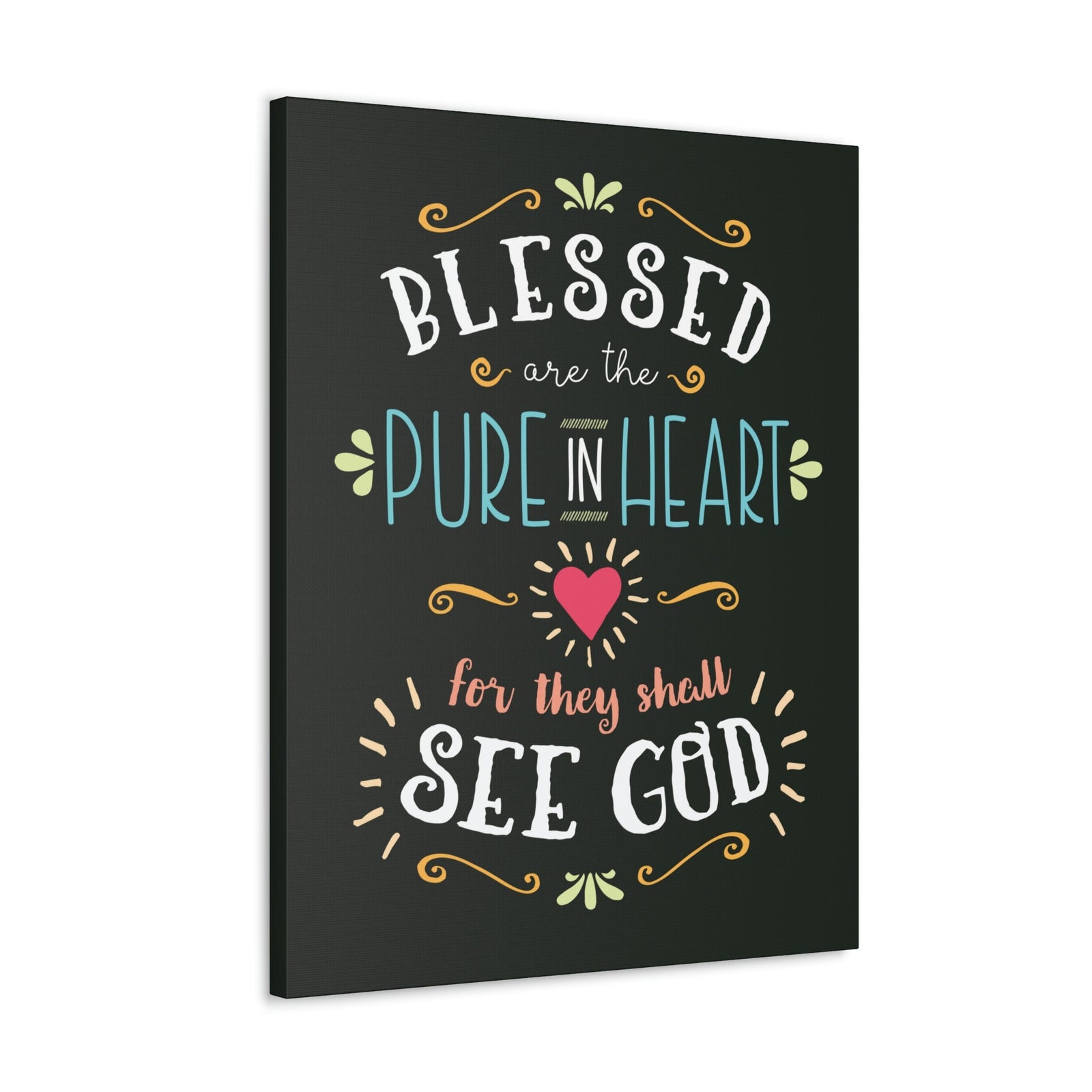 Scripture Walls Pure In Heart Matthew 5:8 Dark Christian Wall Art Bible Verse Print Ready to Hang Unframed-Express Your Love Gifts