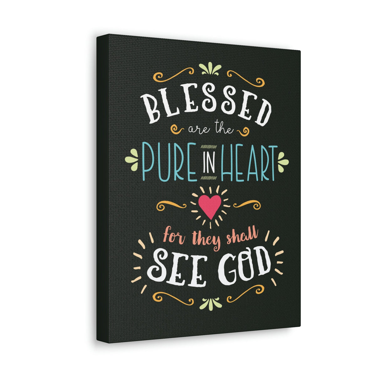 Scripture Walls Pure In Heart Matthew 5:8 Dark Christian Wall Art Bible Verse Print Ready to Hang Unframed-Express Your Love Gifts