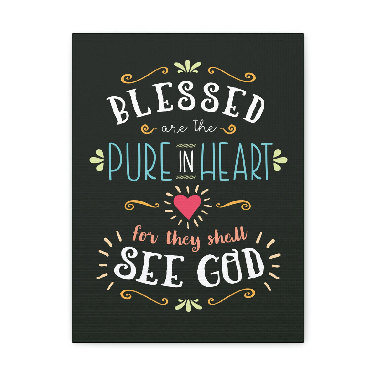 Scripture Walls Pure In Heart Matthew 5:8 Dark Christian Wall Art Bible Verse Print Ready to Hang Unframed-Express Your Love Gifts