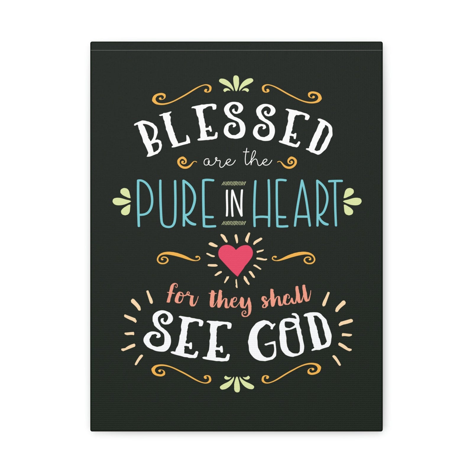 Scripture Walls Pure In Heart Matthew 5:8 Dark Christian Wall Art Bible Verse Print Ready to Hang Unframed-Express Your Love Gifts