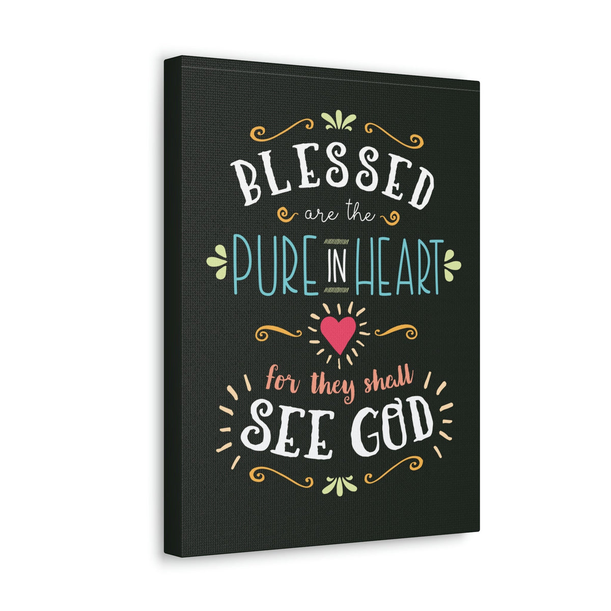 Scripture Walls Pure In Heart Matthew 5:8 Dark Christian Wall Art Bible Verse Print Ready to Hang Unframed-Express Your Love Gifts
