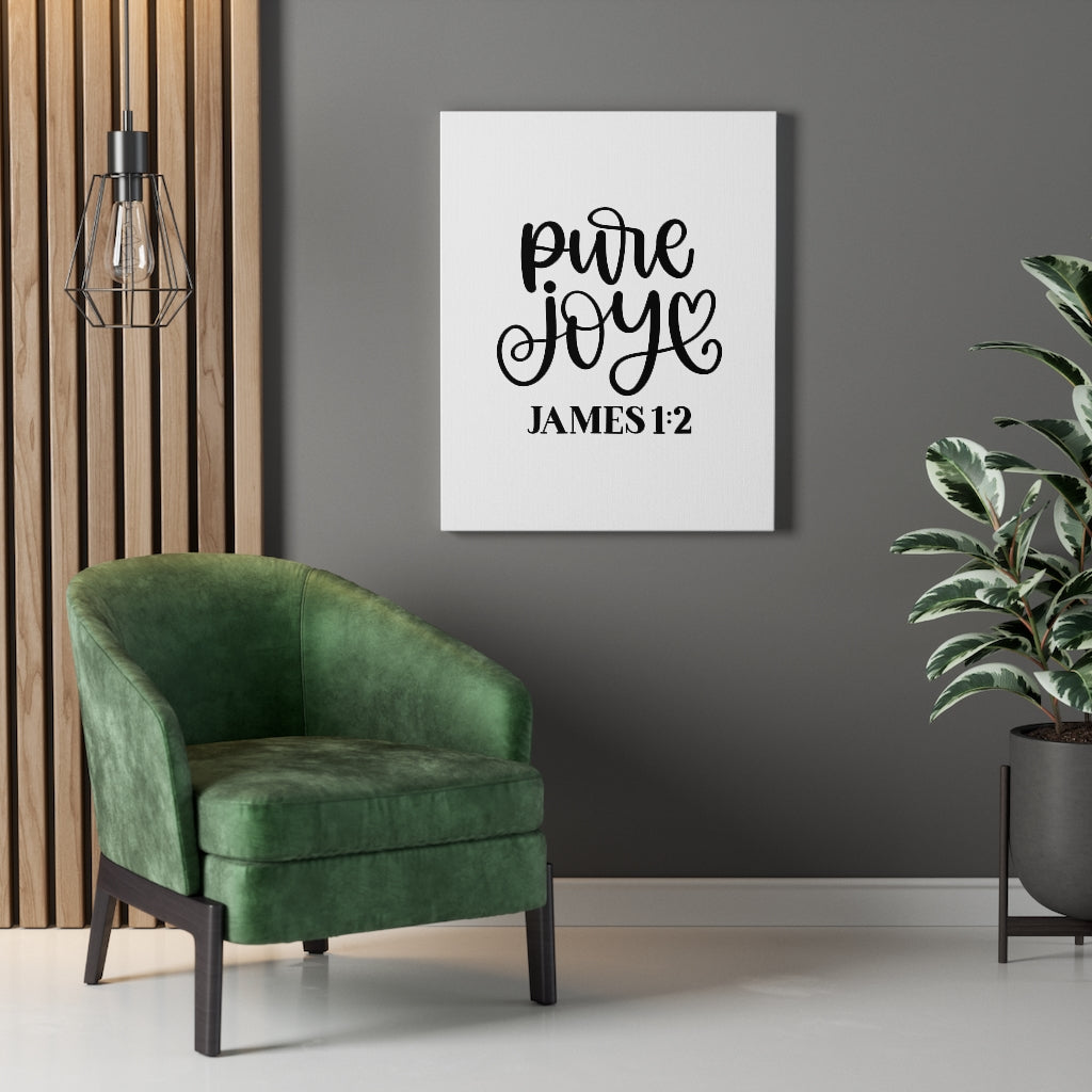 Scripture Walls Pure Joy James 1:2 Bible Verse Canvas Christian Wall Art Ready to Hang Unframed-Express Your Love Gifts