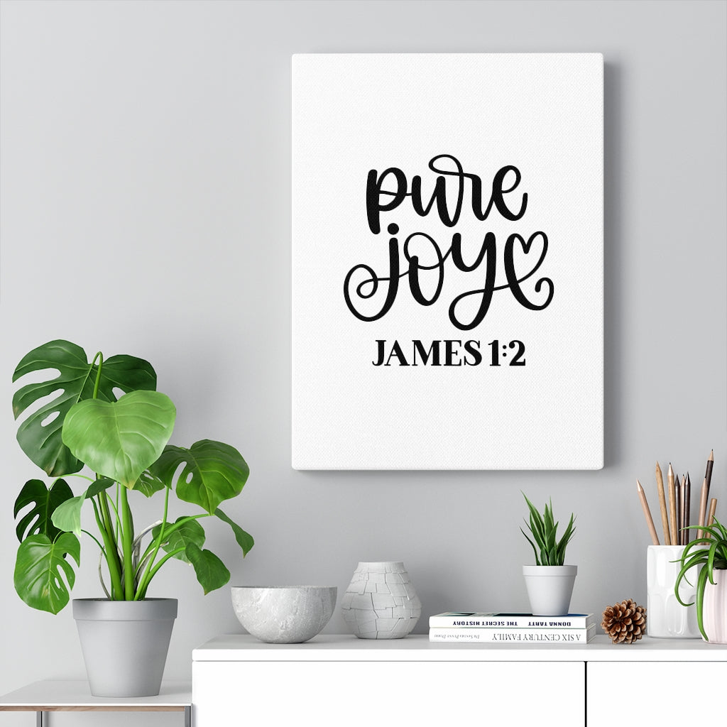 Scripture Walls Pure Joy James 1:2 Bible Verse Canvas Christian Wall Art Ready to Hang Unframed-Express Your Love Gifts