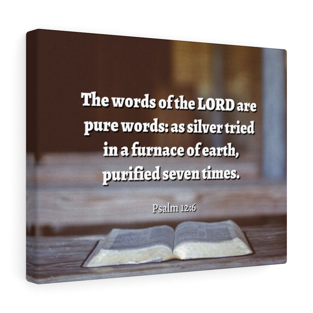 Scripture Walls Pure Words Psalm 12:6 Bible Verse Canvas Christian Wall Art Ready to Hang Unframed-Express Your Love Gifts