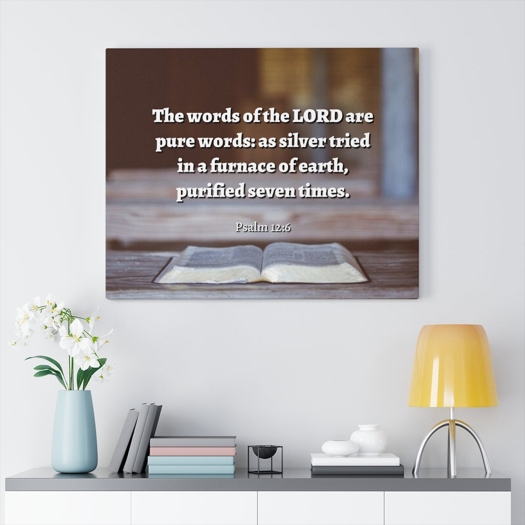 Scripture Walls Pure Words Psalm 12:6 Bible Verse Canvas Christian Wall Art Ready to Hang Unframed-Express Your Love Gifts